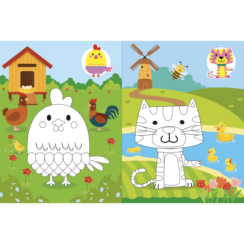 Colorie puis colle les pompons - 9782754234436