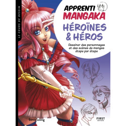 Apprenti mangaka : héroïnes & héros : dessiner des personnages et des scènes de mangas étape par étape - 9782412069899