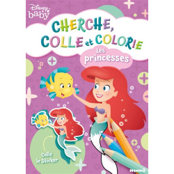 Disney Baby : Cherche, colle et colorie : Les princesses - 9782508056475