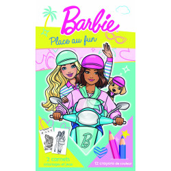 Barbie - place au fun - 2 carnets + 12 crayons de couleur