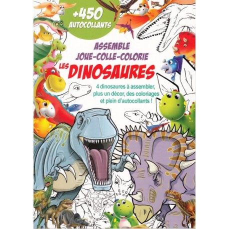 Les dinosaures Assemble Joue Colle Colorie