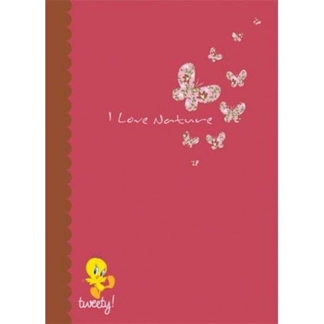 Carnet - Tweety I Love Nature - ROUGE